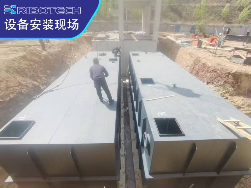 化工污水处理一体化净水设备厂家安装现场图